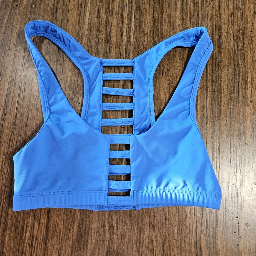 PINK Victoria's Secret Blue Strappy Back Sports Bra